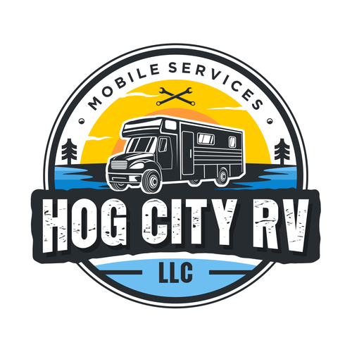 Design a retro/vintage camper logo for our RV Mobile Service business. Design by Hysteria!