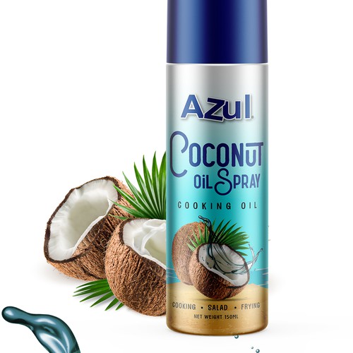 Create Product Extension for Azul Coconut Product - Azul Coconut Oil Spray Design by Nutty Design Studio