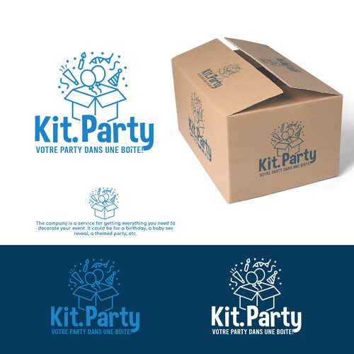 Design a fun logo for a businees offering a party in a box! Design by AdryQ