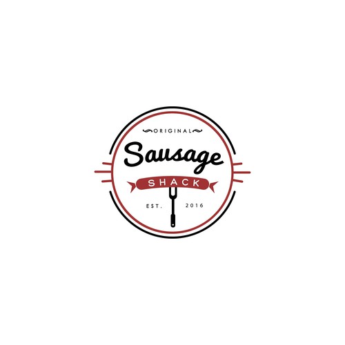 Sausage Shack, gourmet Sausage food venue. Fun Logo design contest