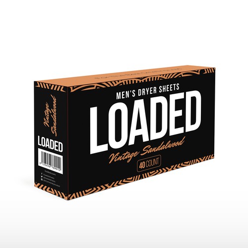 Men's Dryer Sheet Box Design Contest Design by Haroska Studio