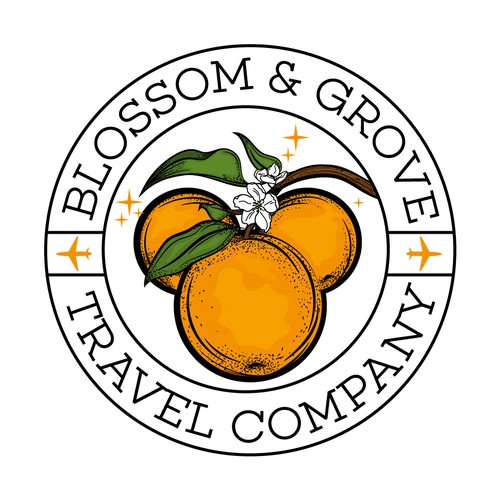 Vintage Orange Blossom Logo design for Travel Company Design by Mararti