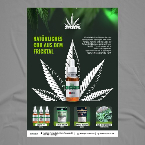 Flyer promotion for local CBD store Réalisé par D Better Design