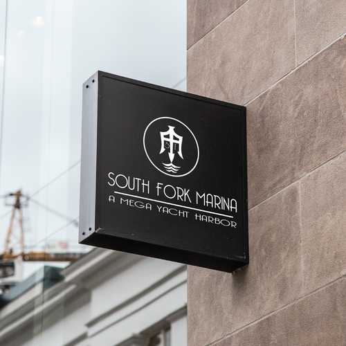 Design logo for newest and greatest mega-yacht marina in yachting capital of world.  Onward work. Design by ManevaDesigns