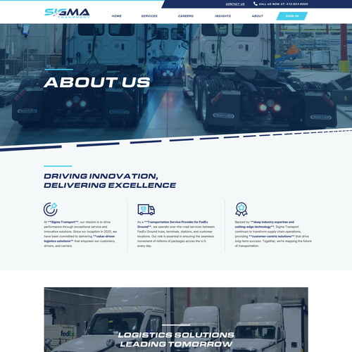 Designs | Sigma Transport Website | Web page design contest