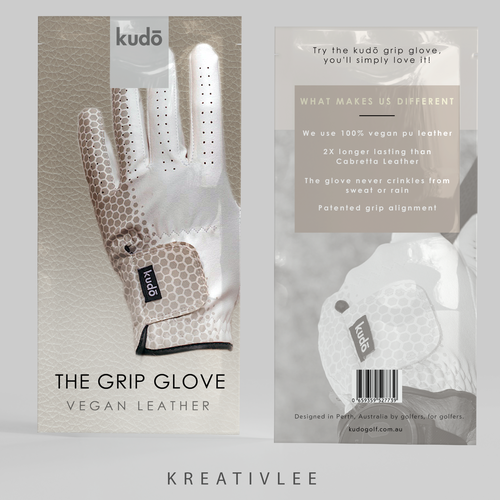 Modern Golf glove packaging contest! Design by Kreativlee