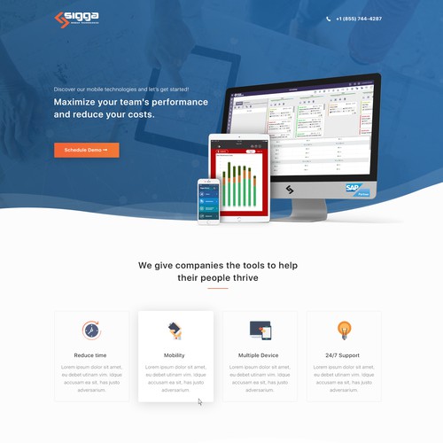 Landing page design for enterprise innovative tech company Design by MaxSokolov