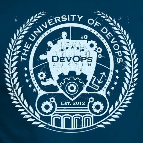 University themed shirt for DevOps Days Austin Design by The Dreamer Designs