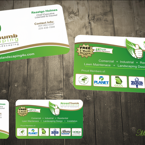 stationery for Green Thumb Landscaping Design por mergel