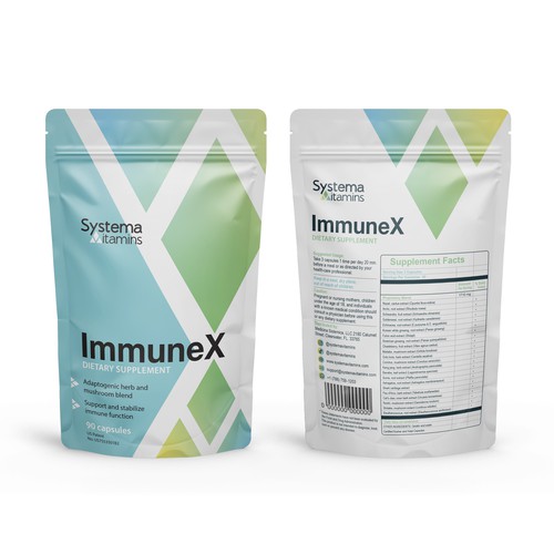 Modern and Fun Pouch Design for Natural Supplement brand Design by akwas