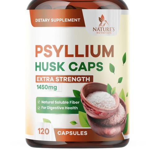 Natural Psyllium Husk Capsules Design needed for Nature's Nutrition Design by rashedhannan