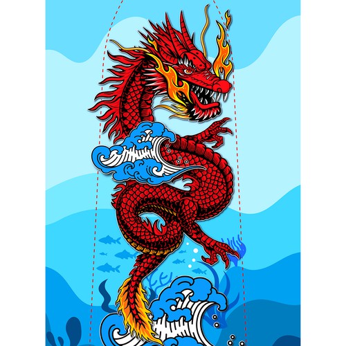Dragon Boat Paddle Design: Chinese Dragon Design von wennyprame