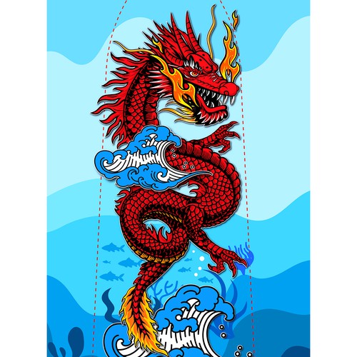 Dragon Boat Paddle Design: Chinese Dragon Design by wennyprame