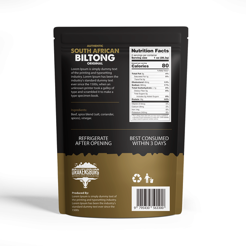Hipster professional adventure biltong food packaging Design by syakuro