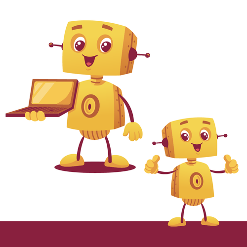 Robot Character/Mascot for Refer-A-Bot Company Design by Rock N Draw