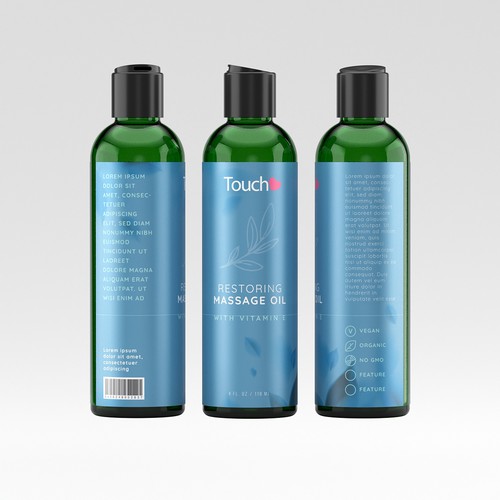 Touch Massage Oil Label Design Contest Design by eolinart