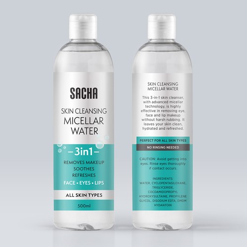 Sacha Micellar Water bottle 500ml Design by Turklight®