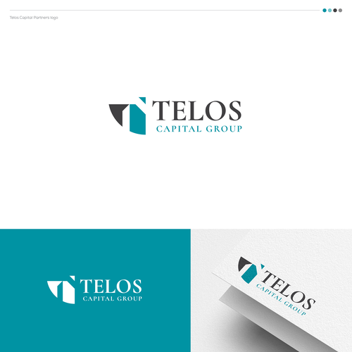 Professional, modern style logo with either "Telos" or "Telos Capital Group" written next to it roughly the same size Design by SimonMar