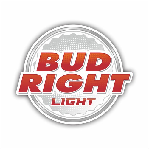 Bud Right.  The great new American Beer for good ol' fashioned American beer drinkers. Design by gientescape std.