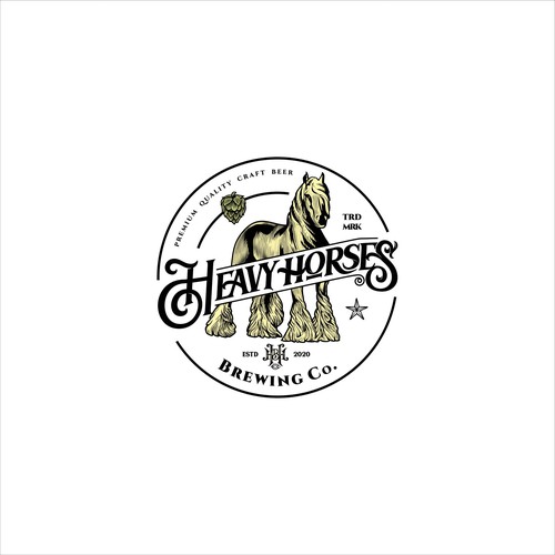 Vintage horse logo for a local brewery Design by F.canarin