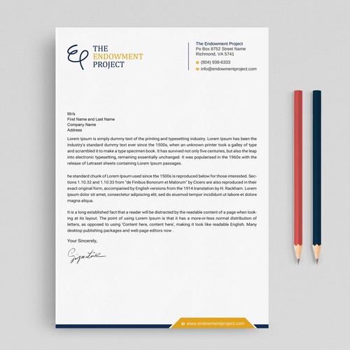 Clean, simple note design, The Endowment Project Design by prosenjit_P