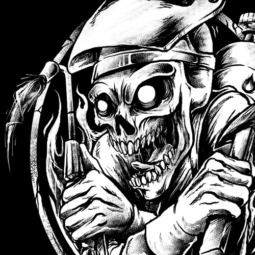 Welders Shirt Design With Skull Grinning and Welders Helmet Ontwerp door spoilerinc