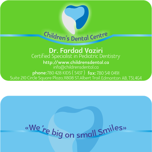 Design di Create a classy, simple and elegant business card for a pediatric dentist di mehonydesign.com