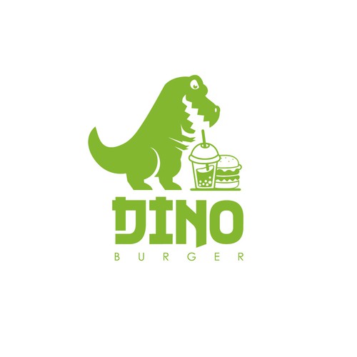 Diseño de Logo d'un dinosaure pour un restaurant fast food et bubble tea. Un logo moderne, simplifié et chill. de Medinart91