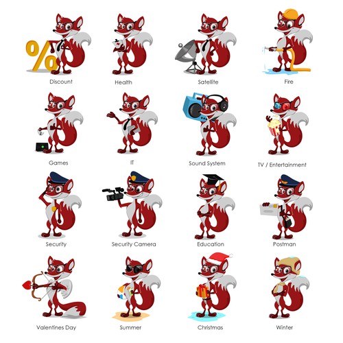 Fox Character Design Contest Design by epiKdesigns