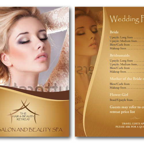 Wedding leaflet, for hair and Beauty retreat | Postcard, flyer or print ...