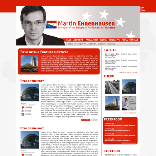 Wordpress Theme for MEP Martin Ehrenhauser Design by ilix