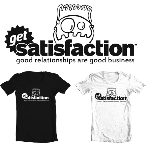 We are Get Satisfaction. We need a new company t shirt! HALP! Design by Clandestine Design