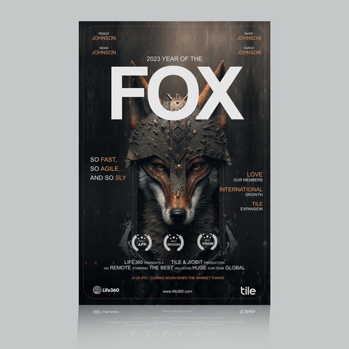 Life360 2023 Year of the Fox Poster Design by Hanishniv