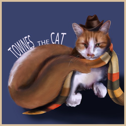 Townes the Cat needs to be illustrated for my girlfriend's birthday! Diseño de Rly Designs