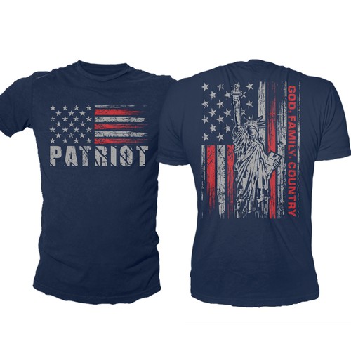 Develop a patriotic shirt that represents: The individual patriot, God, Family, Country Design by -Diamond Head-