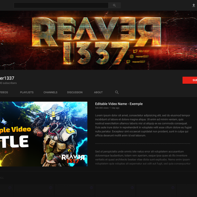 Youtube Banner And Icon Social Media Page Contest