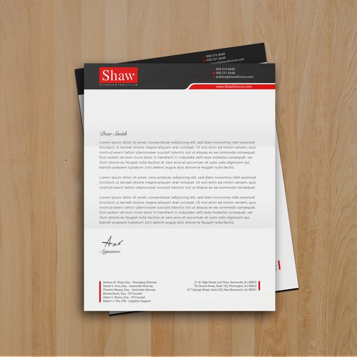 Letterhead for Divorce & Family Law Firm; Modern, Minimalist, Conservative Design Design by muaz™