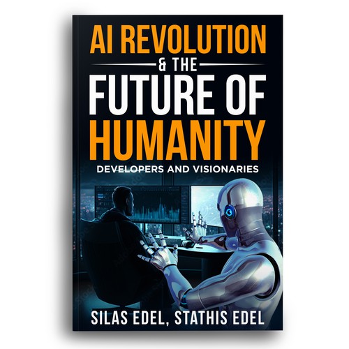 Futuristic AI Book Cover - AI vs Humans/Dark Design by Bigpoints