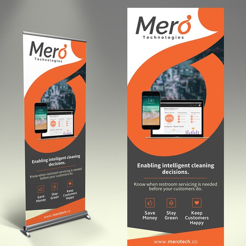 Growing tech startup in IoT needs a banner design for trade-shows Design by inventivao