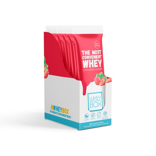 Design a retail case for our whey protein sachets Design by syakuro