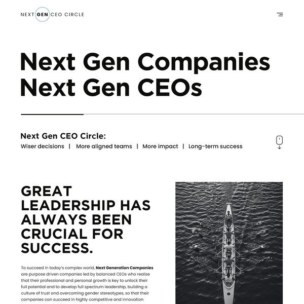 Minimalist website for Next Generation CEO circle