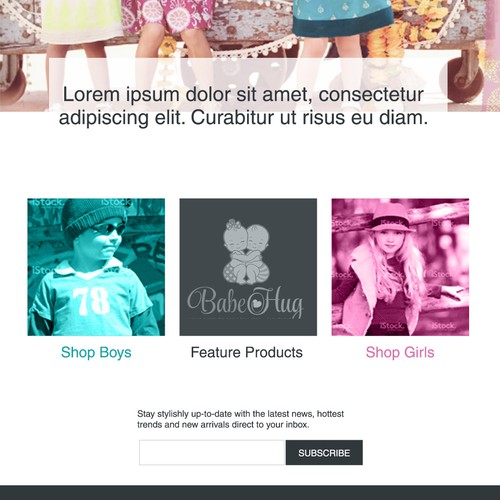 Landing page for Baby & Toddlar's  apparel collection Design by cwthebrand