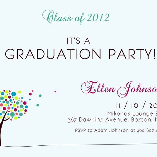 Picaboo 5" x 7" Flat Graduation Party Invitations (will award up to 15 designs!) Ontwerp door : : Michaela : :