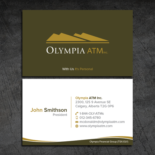 Atm company in canada growing fast - needs fresh business card