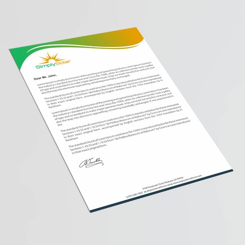 "Renewable Energy Company Letterhead" Design réalisé par thinkweb art