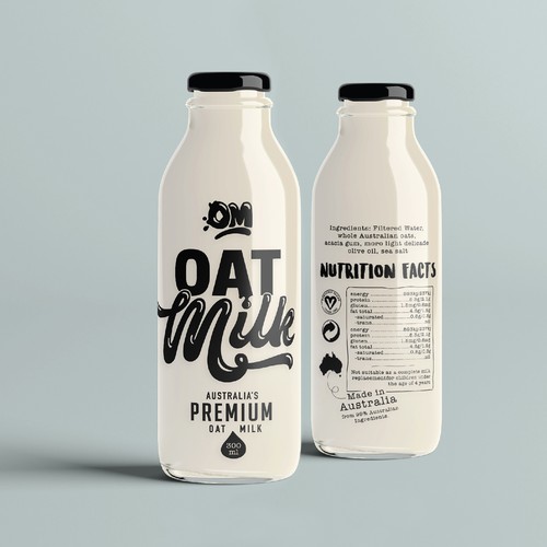 New oat Milk label Diseño de ✎ SB_designs