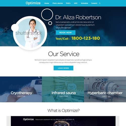Optiimize longevity website Design by arbitise