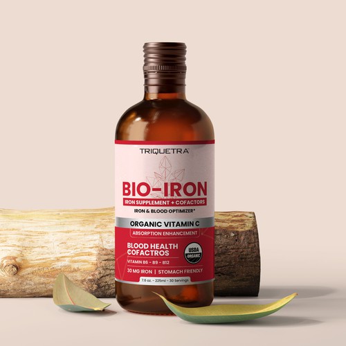 BioIron - Liquid Iron Supplement Front of Label Design Design by Bee Man