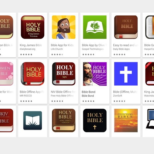 Icon/Logo for App Store and Play Store -- Bible App Design by ibiquo