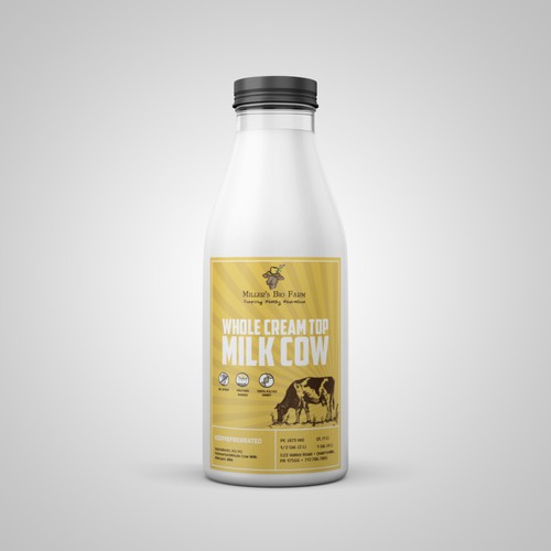 Design a cream top milk label for our kid-friendly brand! Design by Pice Wilf